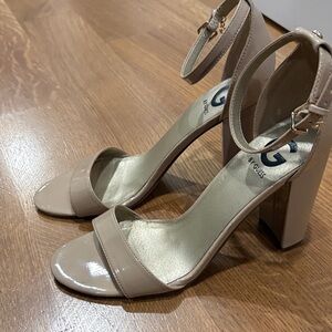 G by Guess Women's Taupe Ankle Strap Heels